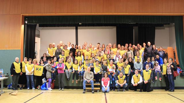 Volunteers pose for a picture